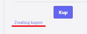 Widok przycisku 'zrealizuj kupon' w aplikacji.